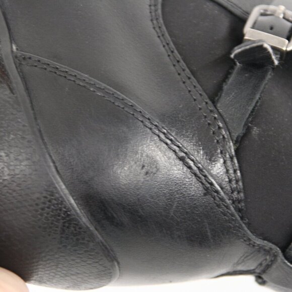 Aqua College Black Leather Sexy Heeled Ankle Boots Sz‎ 9.5 - Picture 13 of 13